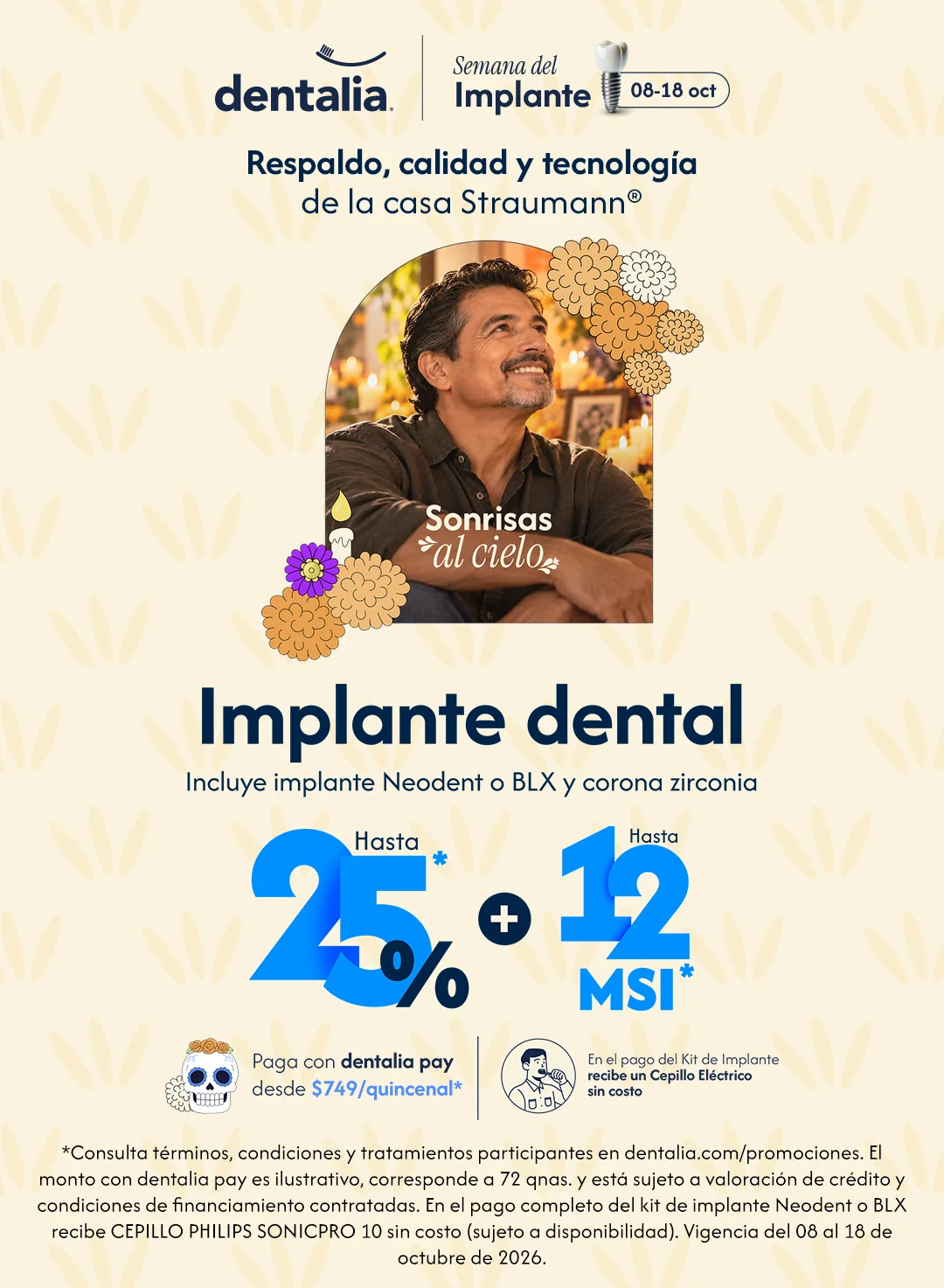 Semana del Implante dentalia: hasta 25% de descuento + 12 MSI, del 8 al 18 de octubre