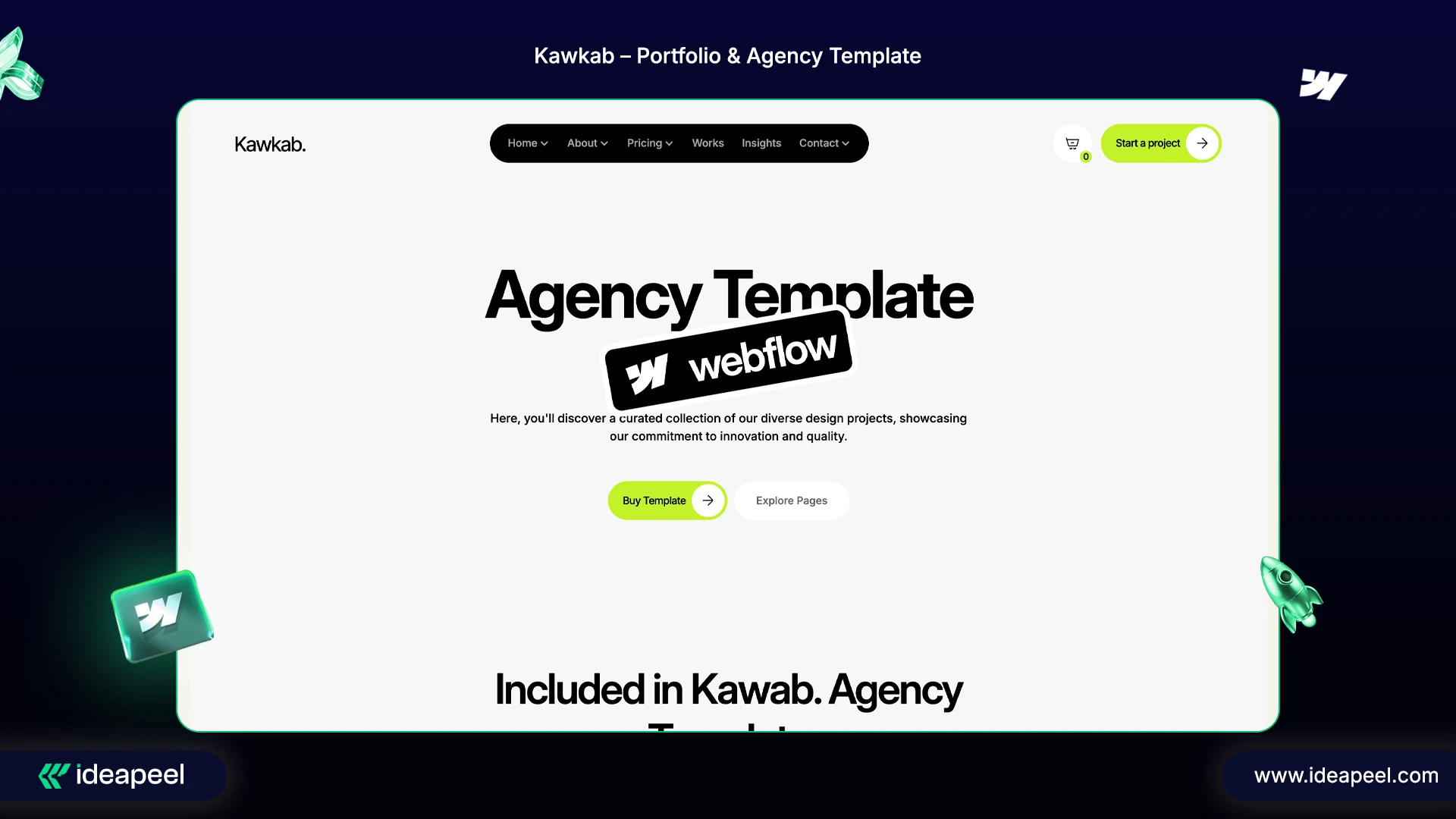  Kawkab – Webflow Portfolio Template