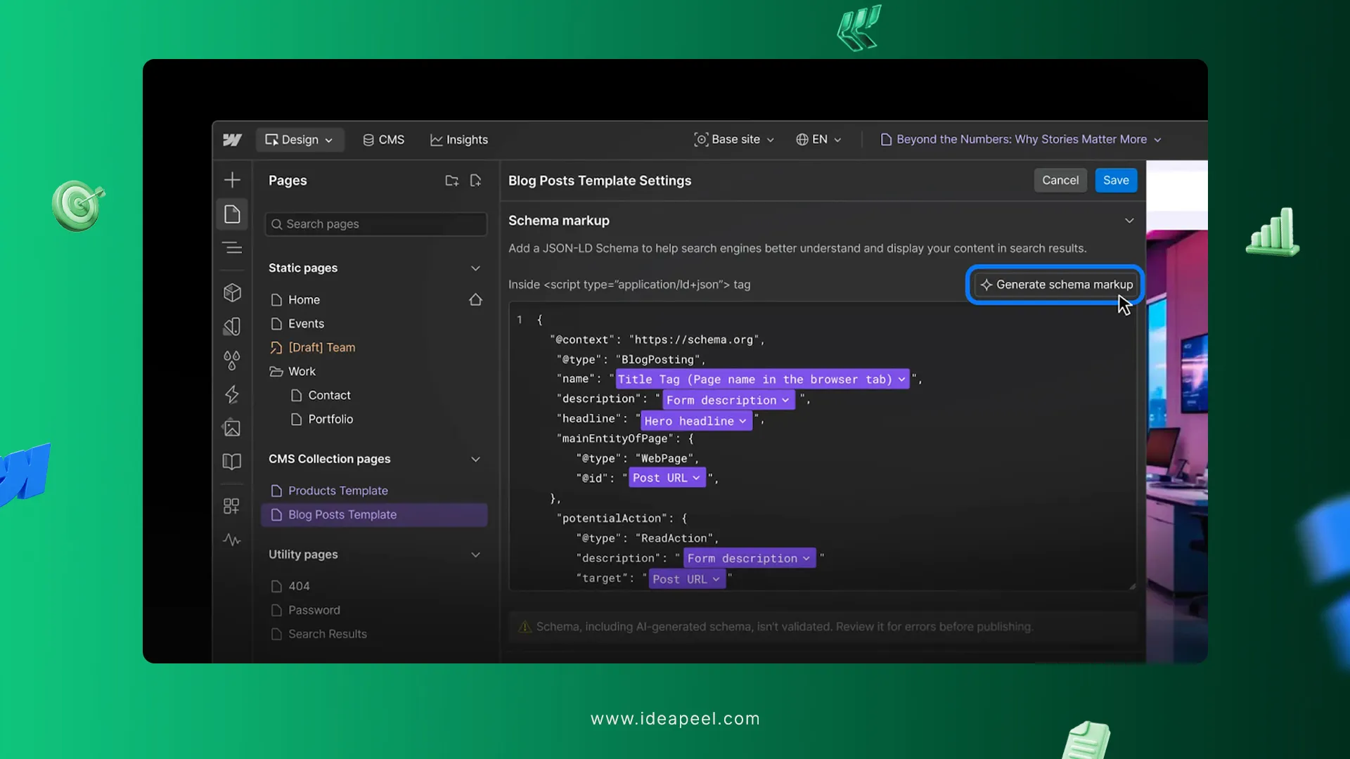 Skipping SEO Settings in Webflow