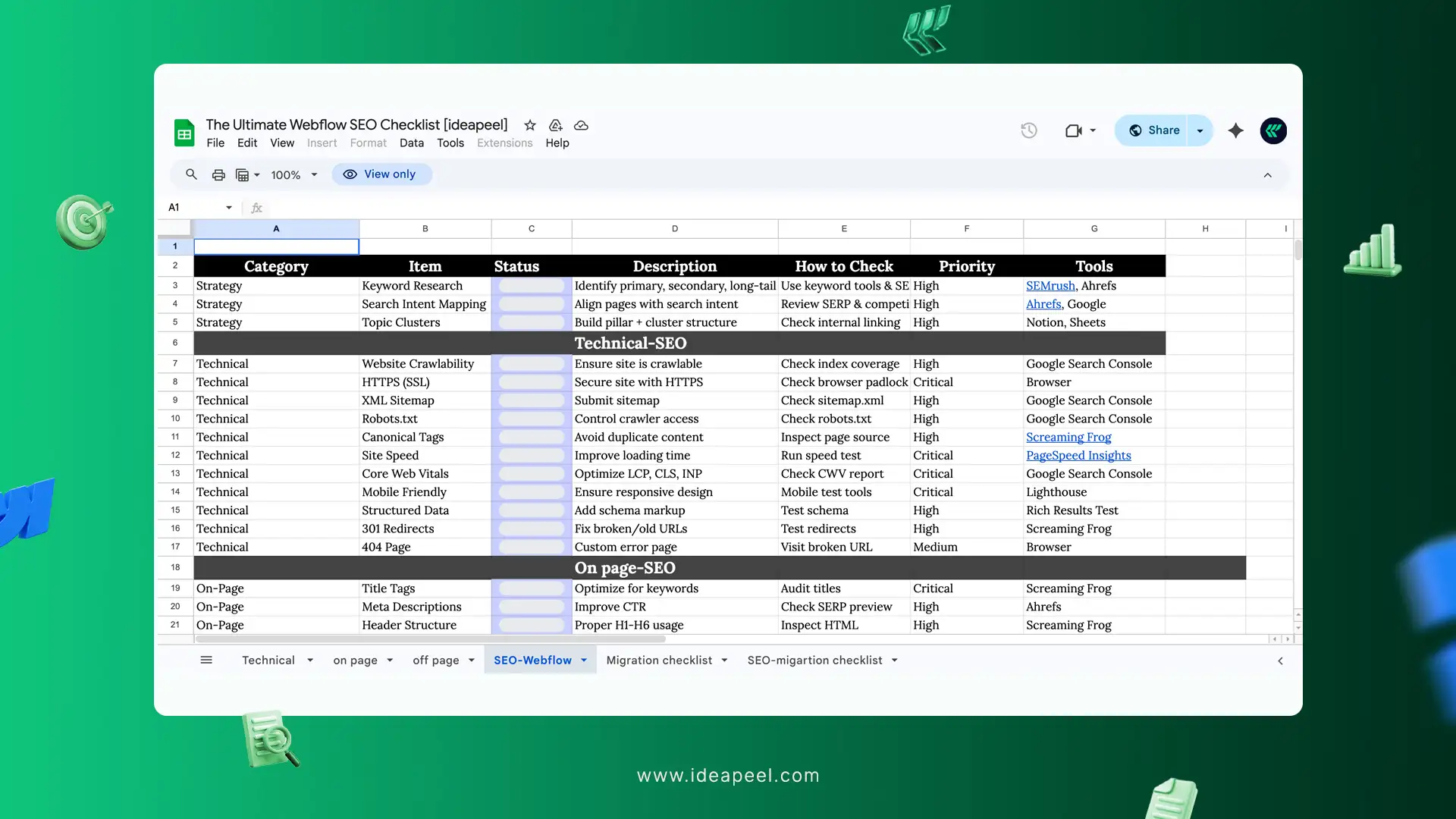 Free Webflow SEO Checklist
