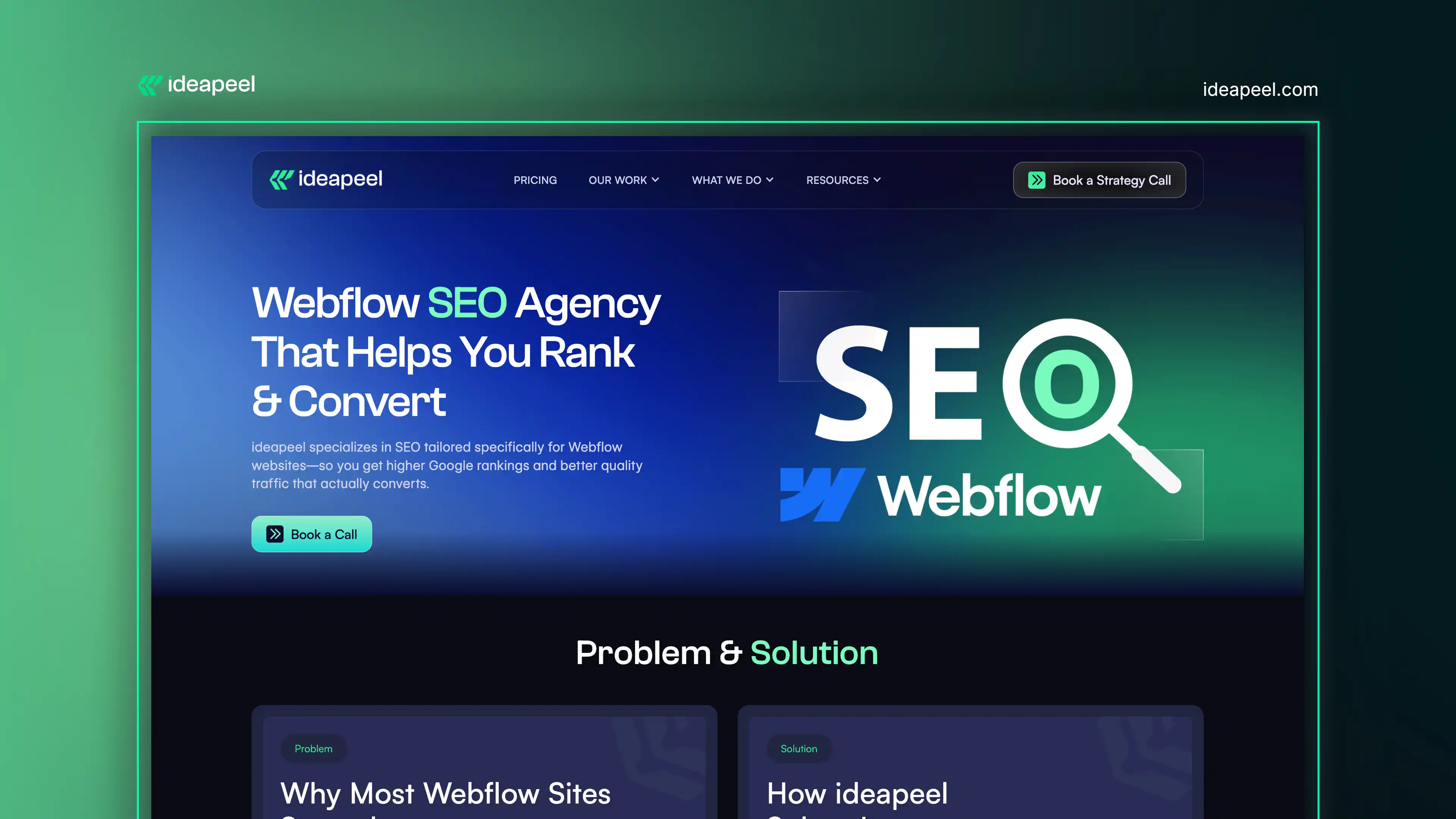 1. ideapeel - Best Webflow SEO Agency for Startups and Businesses