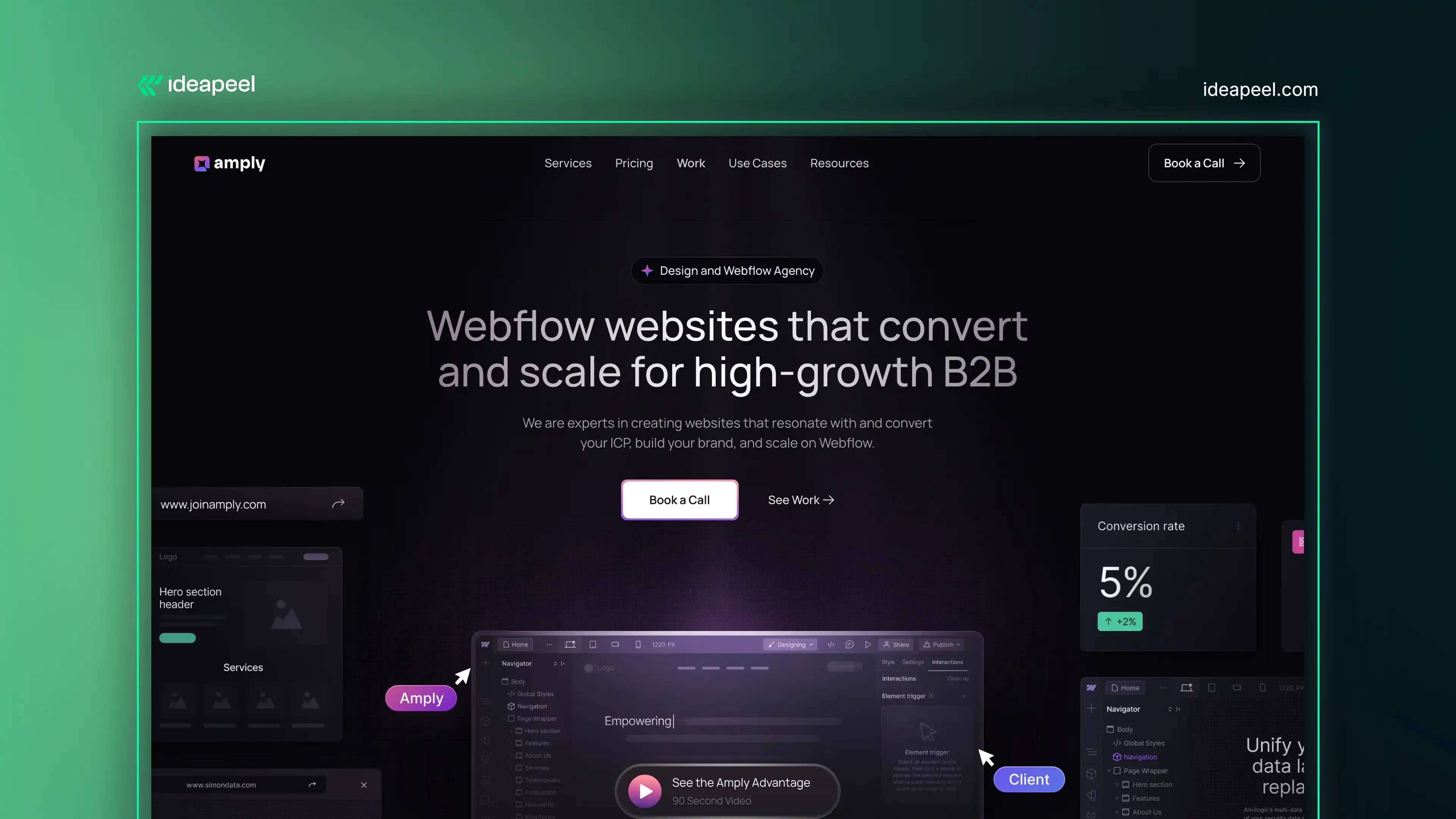 2. Amply: Best for B2B SaaS on Webflow