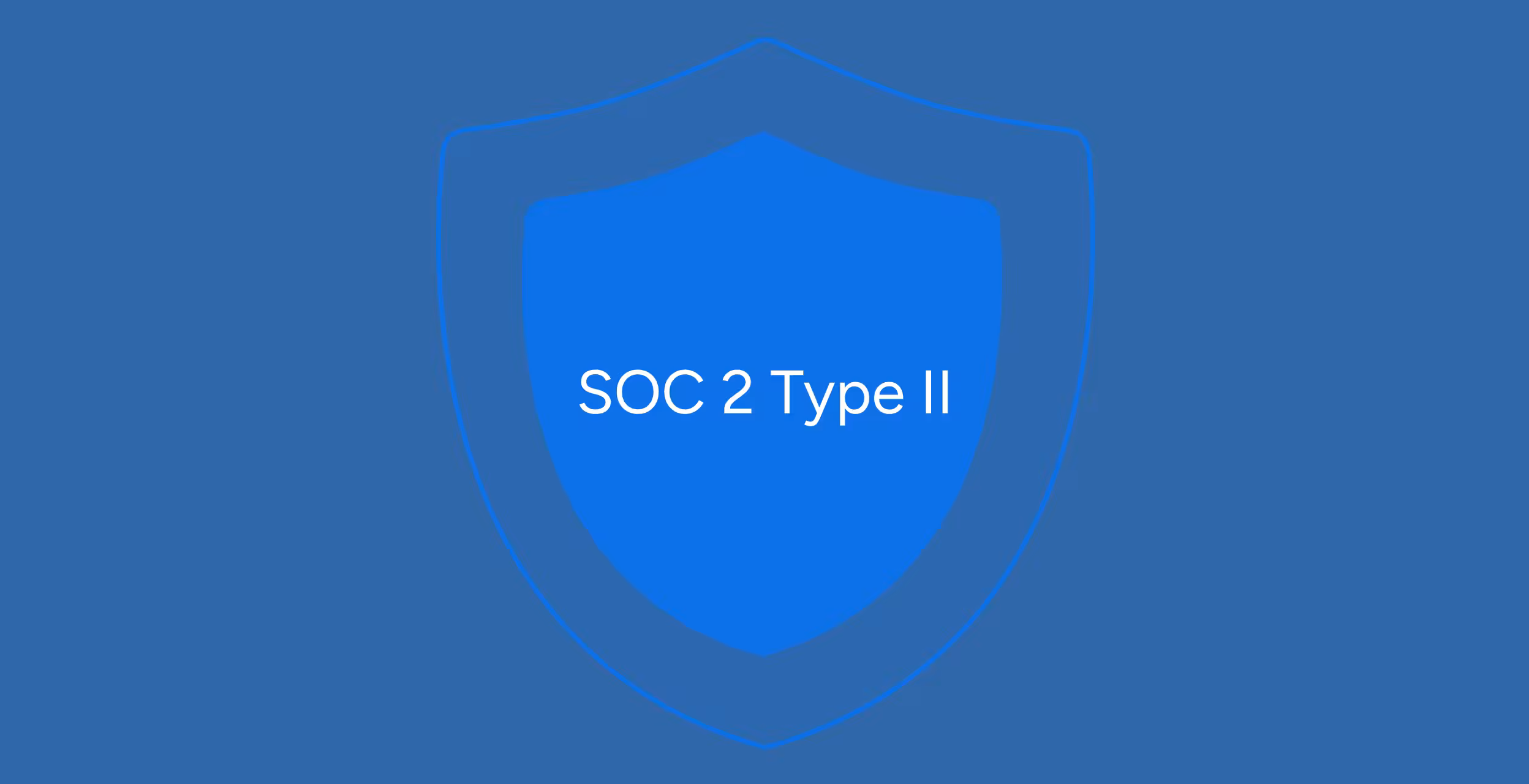 Blue shield icon with the text 'SOC 2 Type II' in white at the center.