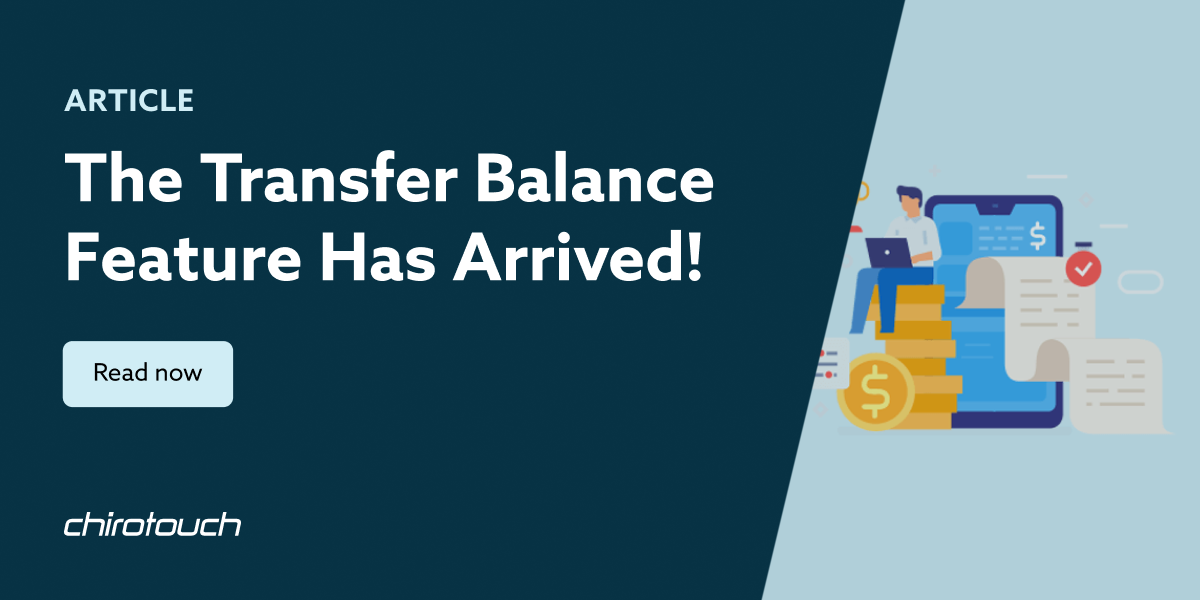 Transfer Balance Added to ChiroTouch Payments Features