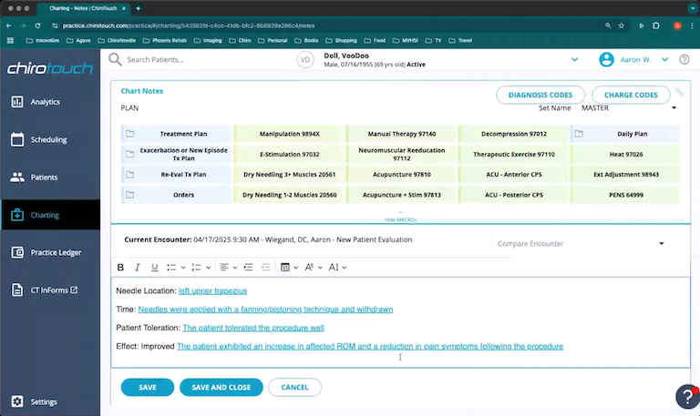 Medical software interface for patient treatment planning.