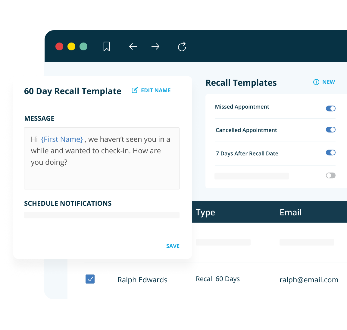 ChiroTouch chiropractic EHR dashboard in practice management software