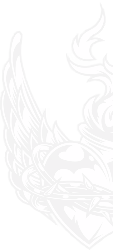 Intricate white line art of a stylized mythical creature or tribal design
