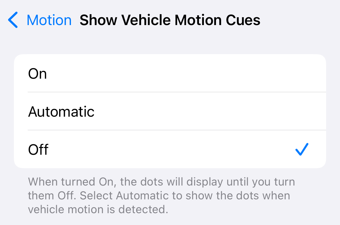 Vehicle Motion Cues