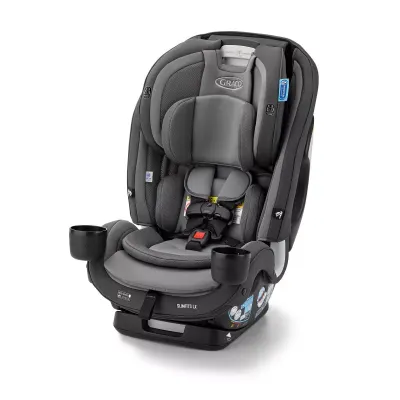 Graco Slimfit3 LX 3-in-1 convertible car seat, slim black fabric, five-point harness.