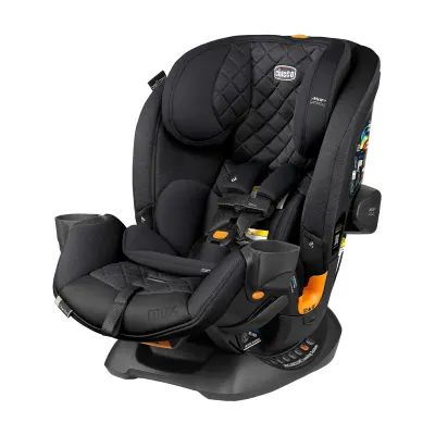 Chicco OneFit Max convertible car seat in gray with five-point harness, adjustable headrest.