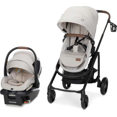 Tayla Max travel system with Mico Luxe+ infant car seat by Maxi‑Cosi — rear-facing newborn carrier.