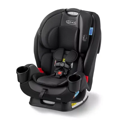 Graco TriRide convertible car seat, padded, adjustable headrest, rear- and forward-facing, five-point harness