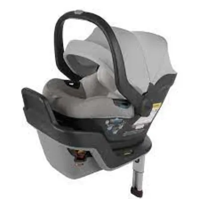 UPPAbaby Mesa Max infant car seat, rear‑facing carrier with canopy and plush padding