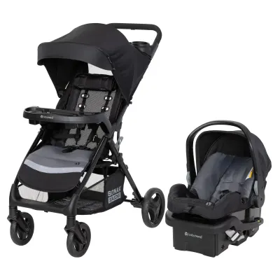 Baby Trend Sonar Seasons EZ Lift infant travel system — carrier with base and canopy.