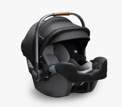 Nuna PIPA RX infant rear-facing car seat with ergonomic shell and integrated canopy