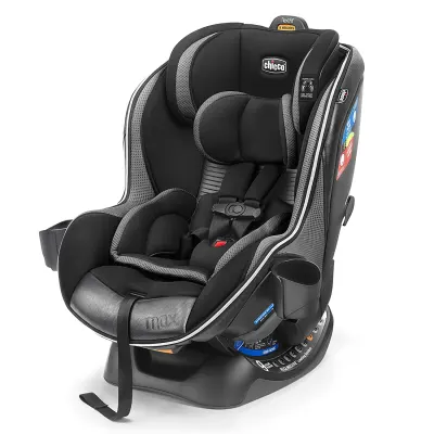 Chicco NextFit Max convertible car seat, charcoal fabric, five-point harness, adjustable recline