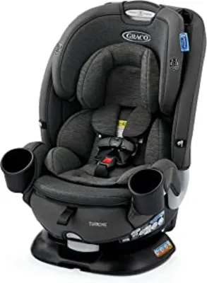 Turn2Me by Graco convertible car seat, gray fabric, 360-degree swivel, padded 5-point harness