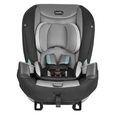 Evenflo Sonus 65 convertible car seat, rear/forward-facing padded infant and toddler seat.