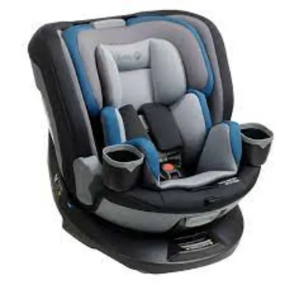 Turn and Goby Safety 1st convertible car seat, rotating base, padded gray fabric, side wings.