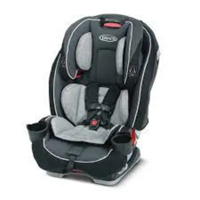 SlimFit by Graco convertible car seat, slim-profile padded high-back with five-point harness.