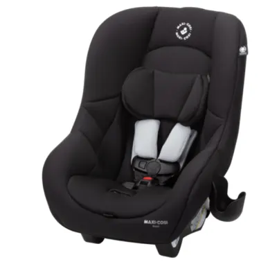 Romiby Maxi-Cosi convertible car seat with padded headrest and adjustable five-point harness.