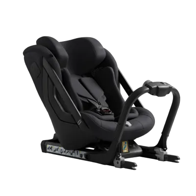 Axkid One convertible car seat — rear- and forward-facing child seat in black fabric.