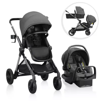 Evenflo Pivot Xpand with Litemax infant car seat, infant travel system in charcoal