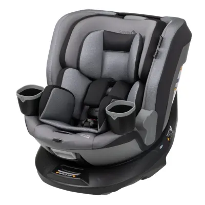 Safety 1st Turn and Go DLX convertible car seat — gray fabric, five-point harness.