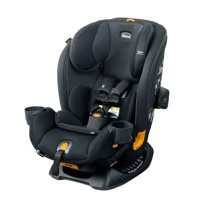Chicco OneFit LX convertible car seat in dark gray, adjustable headrest and harness.