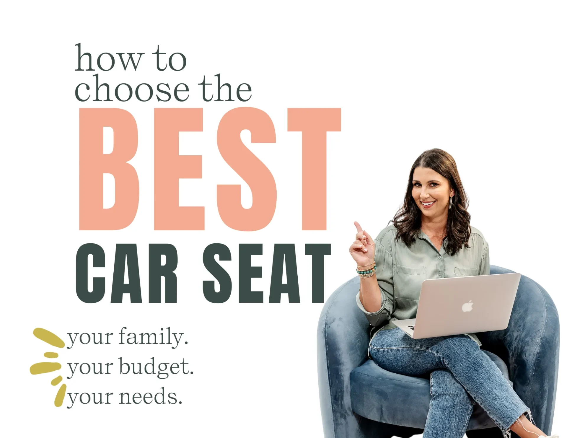 A woman sitting in a chair with a laptop