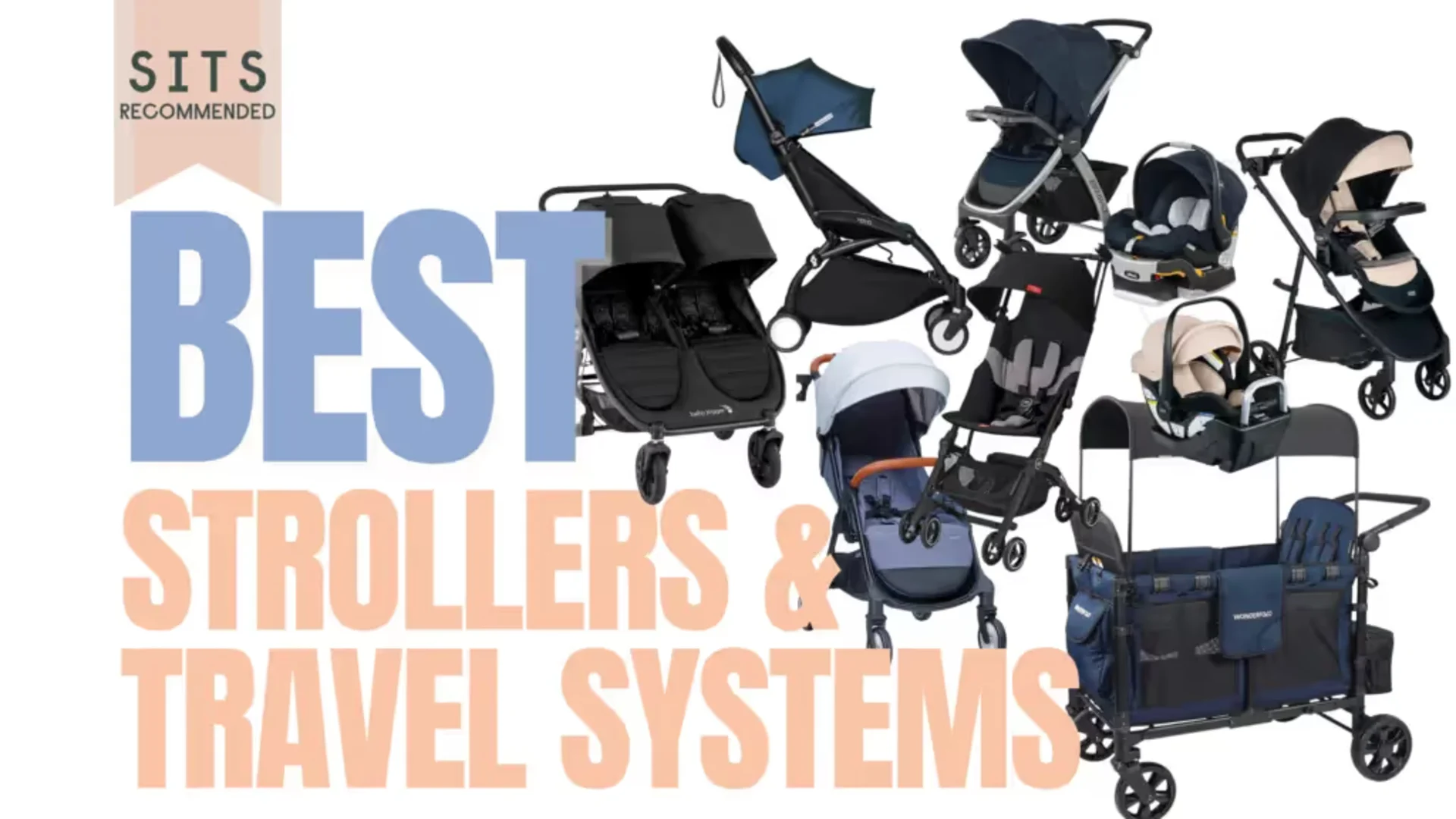 Collection of top-rated baby strollers and travel systems including double strollers, infant car seats, compact and wagon sty