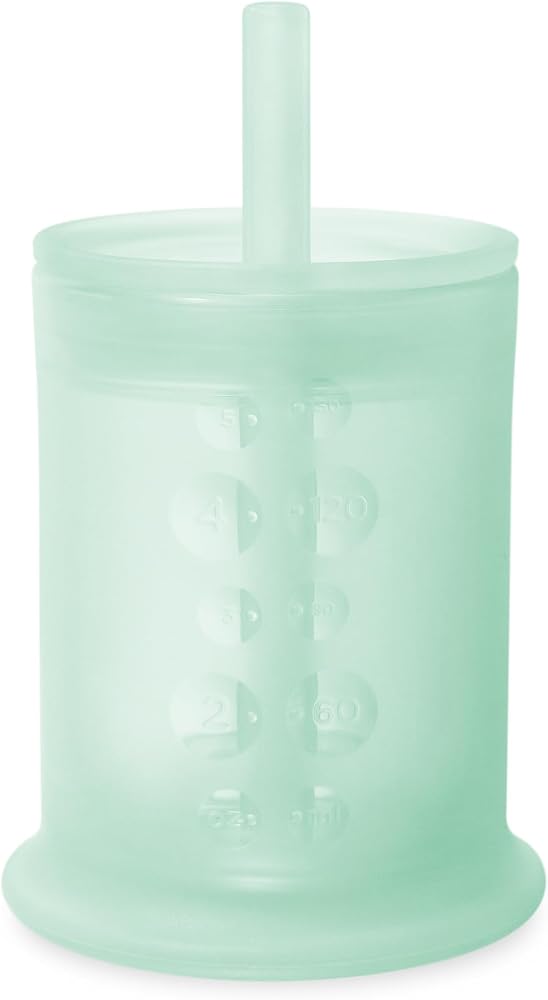 Olababy Silicone Straw Cup Olababy mint green silicone straw training cup