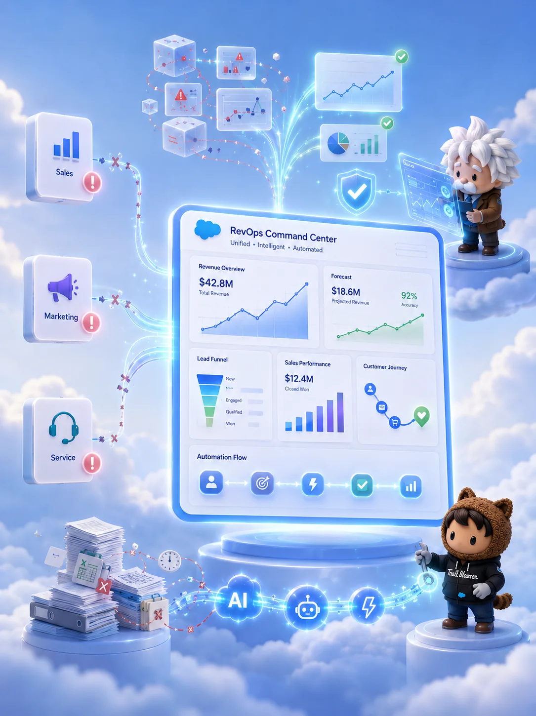 RevOps consulting services that unify sales, marketing, and customer success with automation, forecasting, reporting, and revenue intelligence.