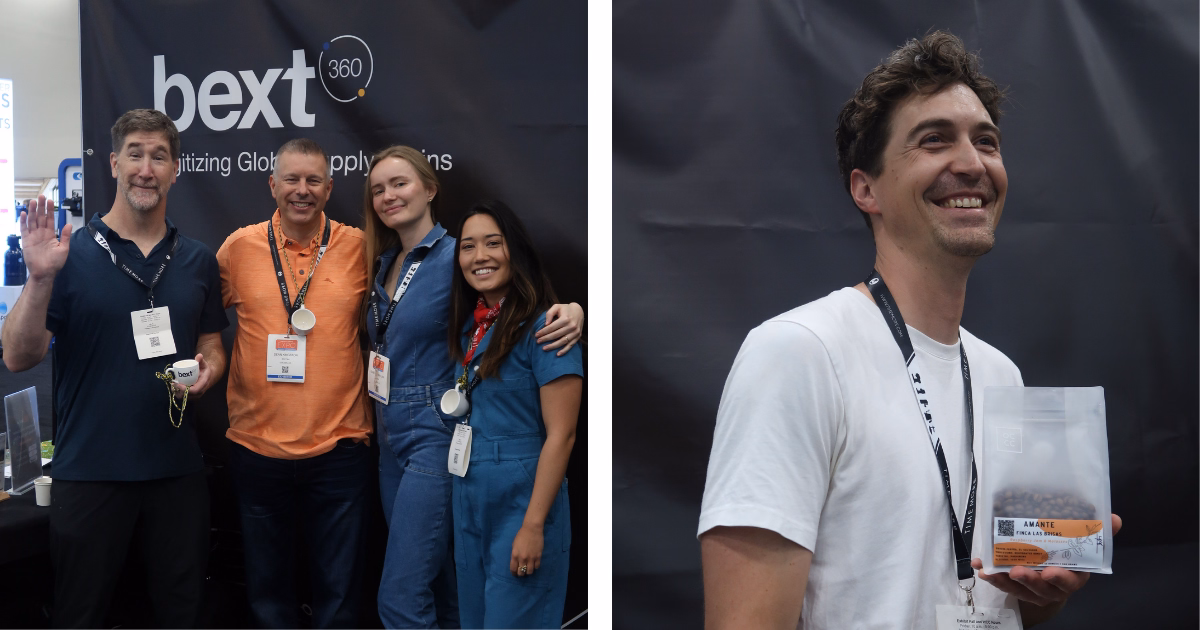 Bext360, IVL Creatives, and Queen City Collective Coffee, at the 2025 Specialty Coffee Expo in Houston, Texas.