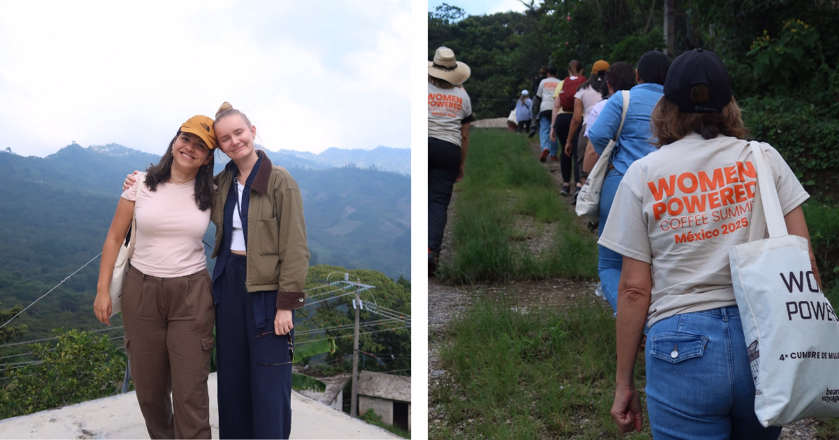 Isabelle van Lier & Giselle Barrera during the Women-Powered Coffee Summit 2025 farm visit. 