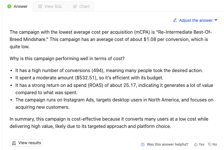 Which campaigns have the lowest mCPA and why?