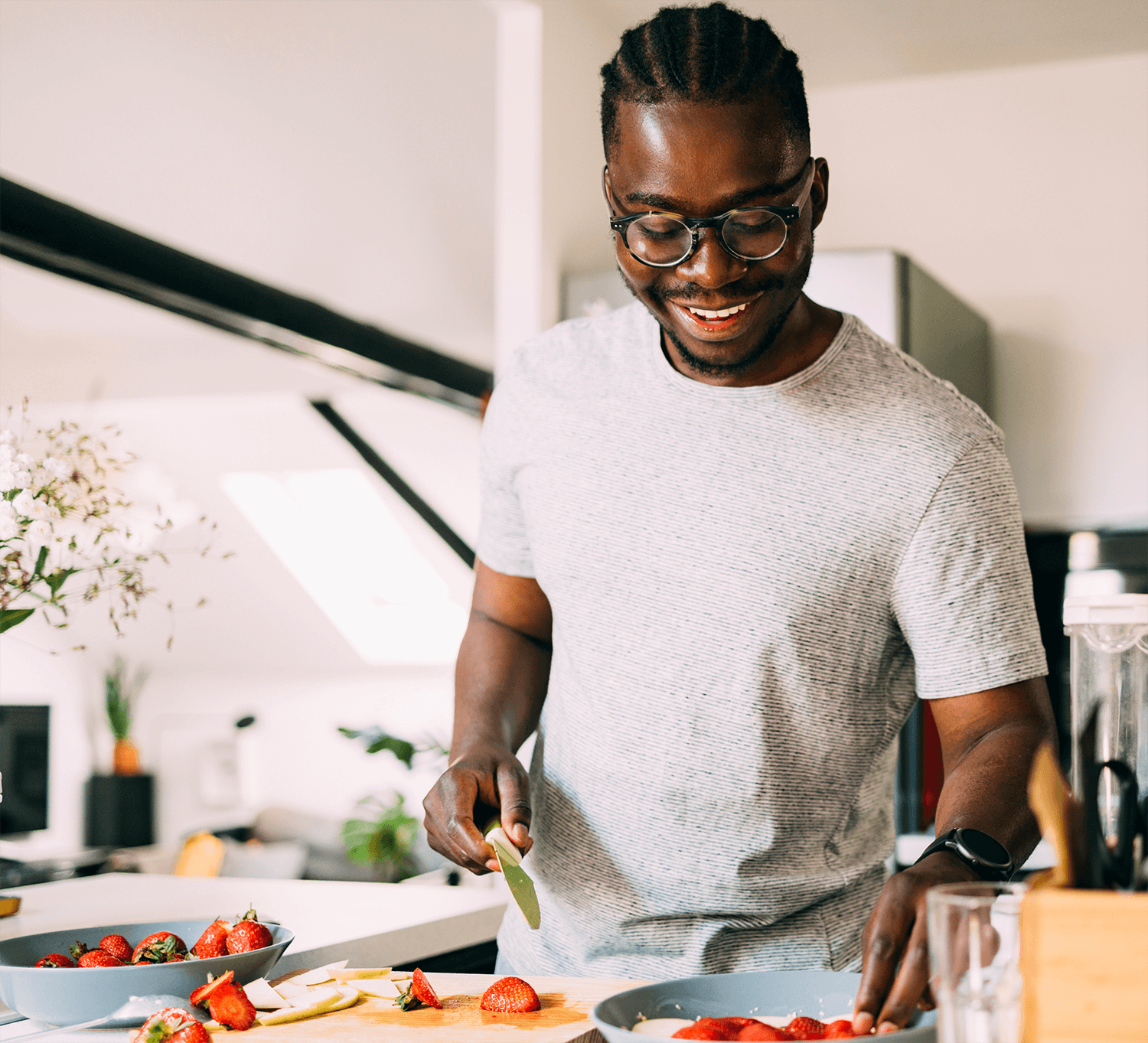Athlete cooking