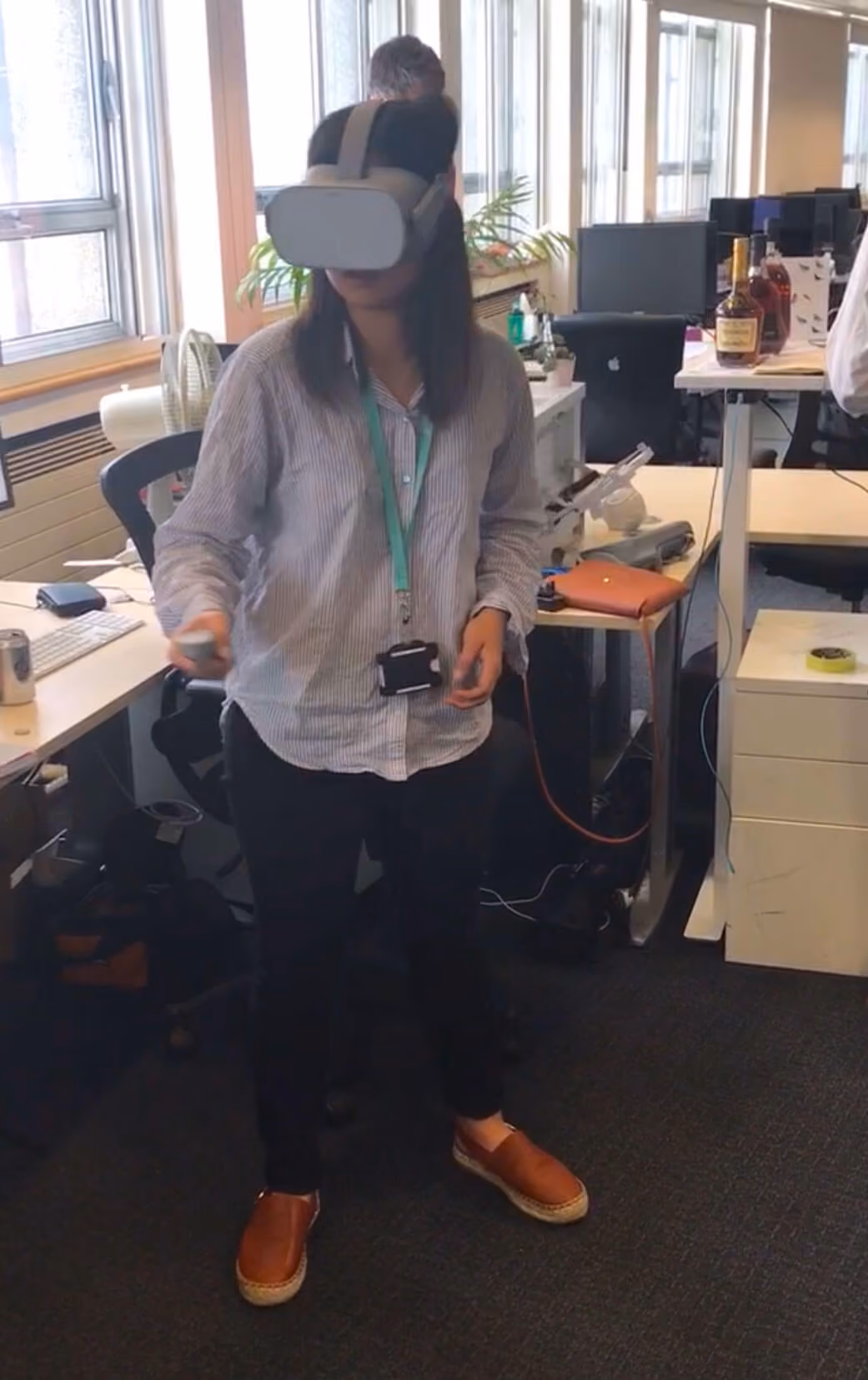 Woman using VR