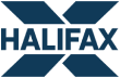 Halifax logo with a stylized blue 'X' behind the word 'HALIFAX' in bold uppercase letters.
