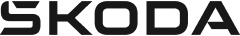 ŠKODA brand logo with stylized black uppercase letters.