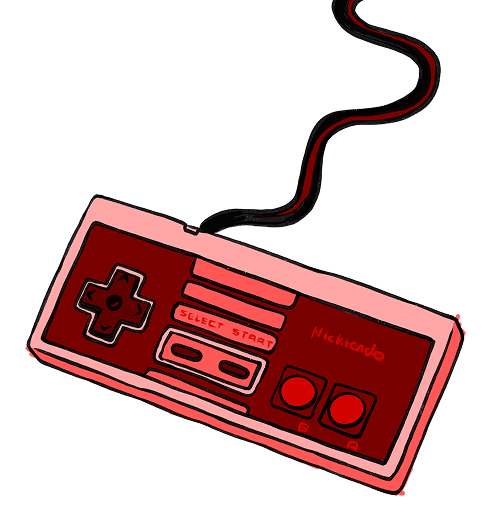Illustration of a retro gaming controller