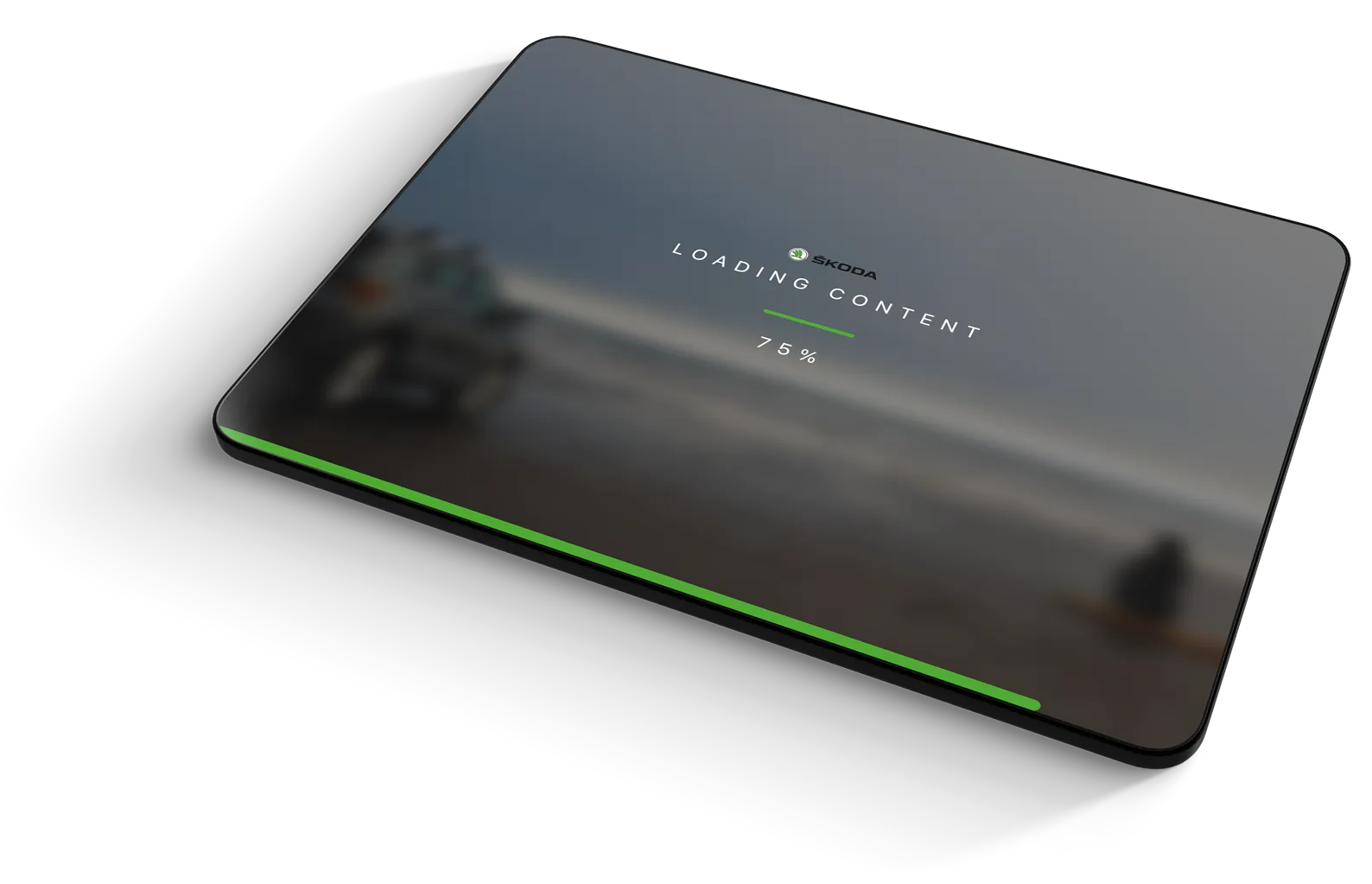 Skoda sales aid loading screen device mock up