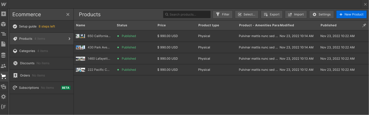 eCommerce Collection - Coworking X Webflow Template