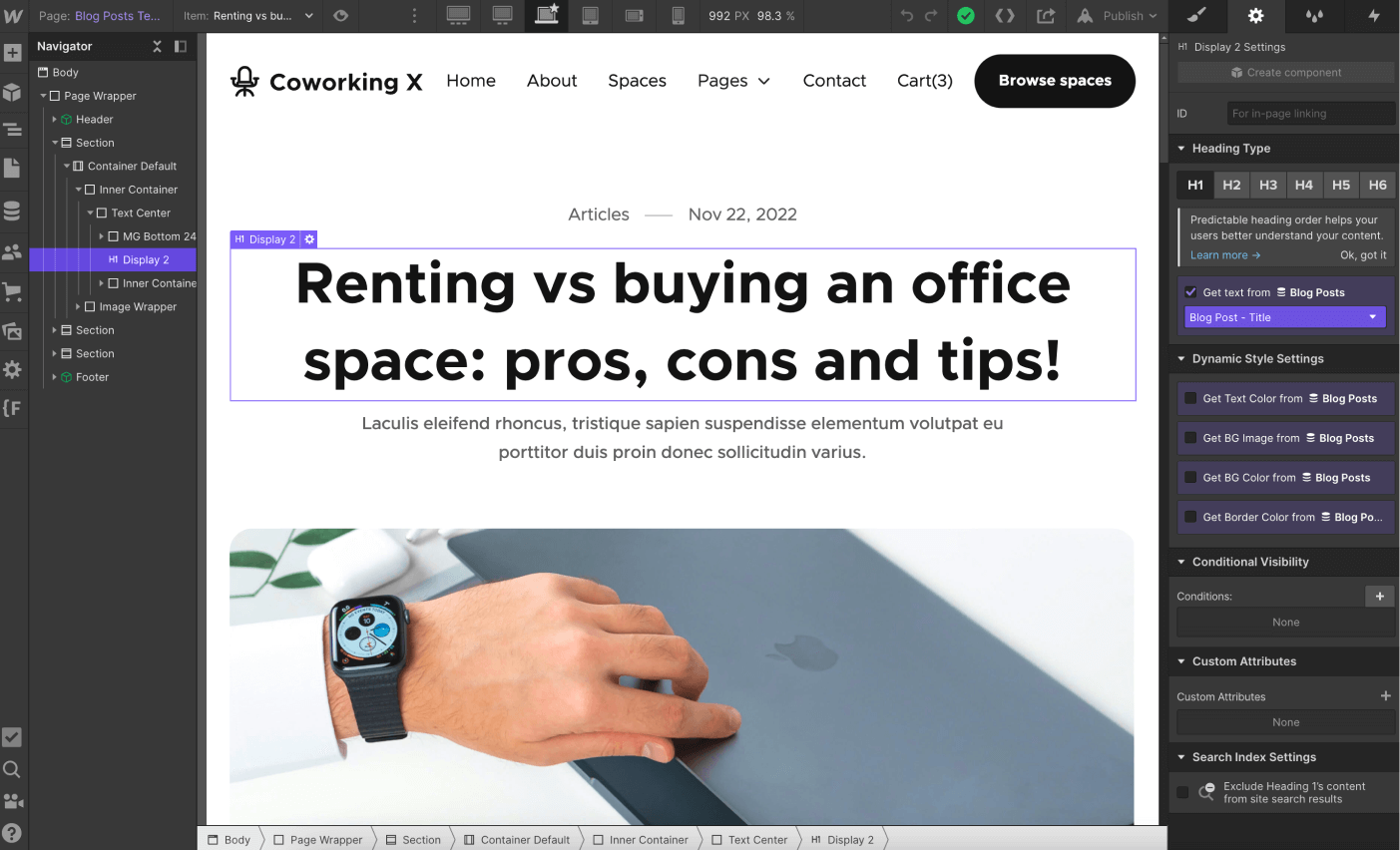 CMS Page - Coworking X Webflow Template