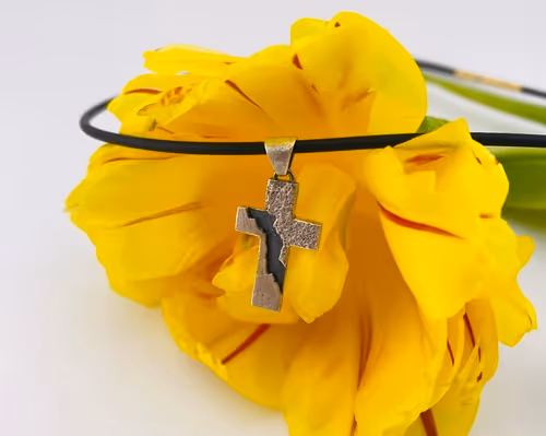Silber Kreuz gewalzte Oberfläche - sulfidiert