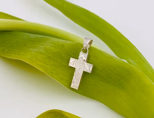 Silber Kreuz mit gewalzter Oberfläche