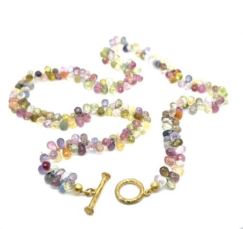 Saphirkette mit 750/- Gelbgoldschließe