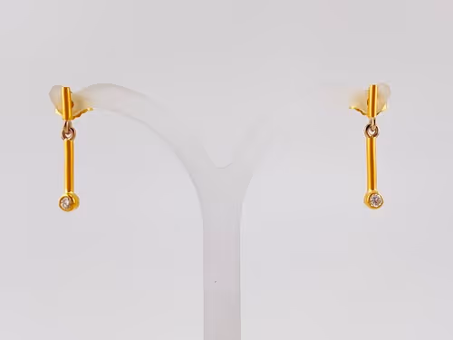 750/- Gelbgold Brillantohrhänger