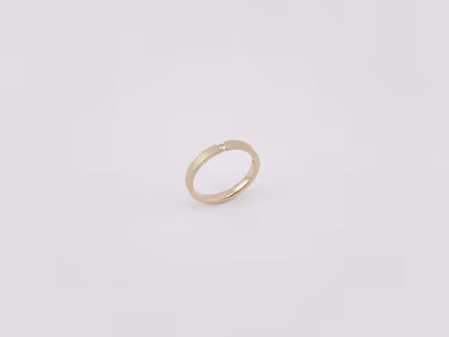 585/- Rotgoldring mit 1 Brillanten