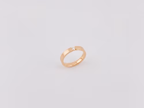 585/- Weißgoldring mit 1 Brillanten